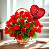 Canasta de Rosas Rojas + Globo Love