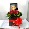 Caja de 12 Rosas Rojas + Chocolates Ferrero x4